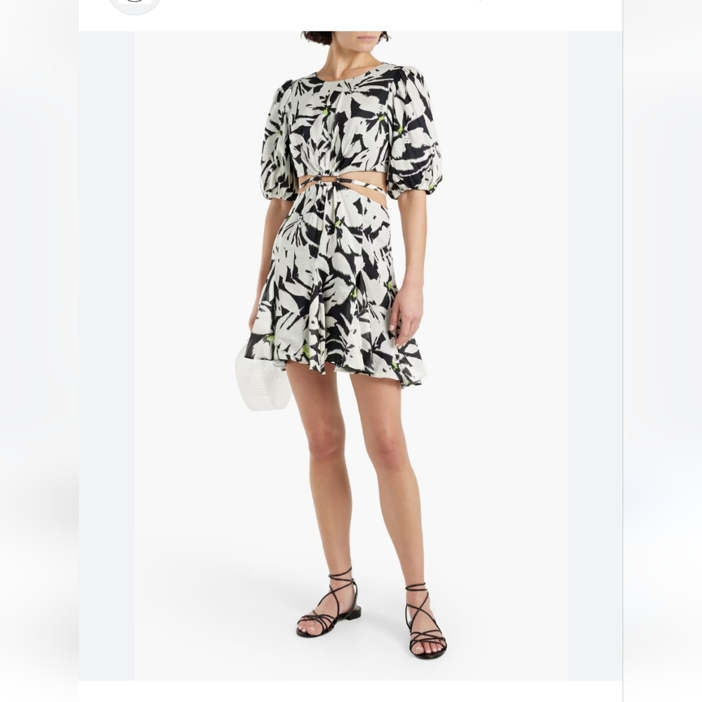 Monique lhuillier cutopen printed dress